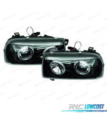 FAROS VOLKSWAGEN VW VENTO 92-98 OJOS ANGEL FONDO NEGRO