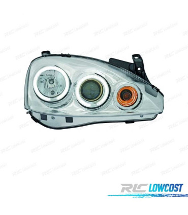FAROS OPEL CORSA C 00-06 OJOS ANGEL CCFL FONDO CROMO