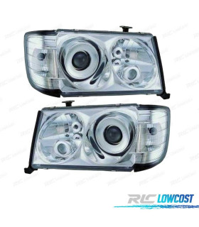 FAROS + INTERMITENTE MERCEDES CLASE E W124 85-93 FONDO CROMO