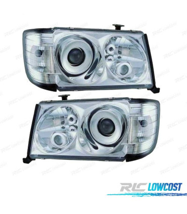 FAROS + INTERMITENTE MERCEDES CLASE E W124 85-93 FONDO CROMO