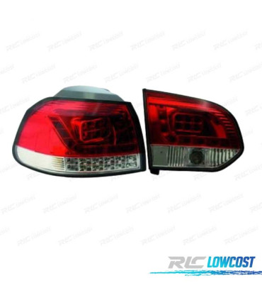 PILOTOS PARA VOLKSWAGEN VW GOLF 6 08-12 LED ROJO CROMO