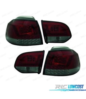 PILOTOS VOLKSWAGEN VW GOLF 6 08-12 LED ROJO/CROMO AHUMADO
