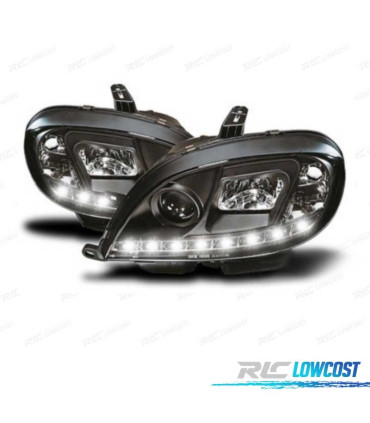 FAROS CITROEN SAXO 99-04 LUZ DIURNA LED FONDO NEGRO