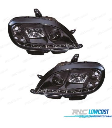 FAROS CITROEN SAXO 99-04 LUZ DIURNA LED FONDO NEGRO