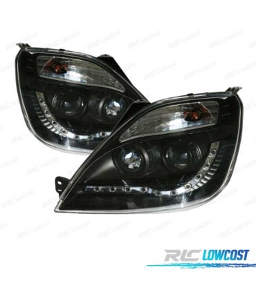 FAROS FORD FIESTA 02-05 LUZ DIURNA FONDO NEGRO