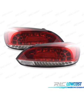 PILOTOS VOLKSWAGEN VW SCIROCCO 08-14 LED ROJO CROMO