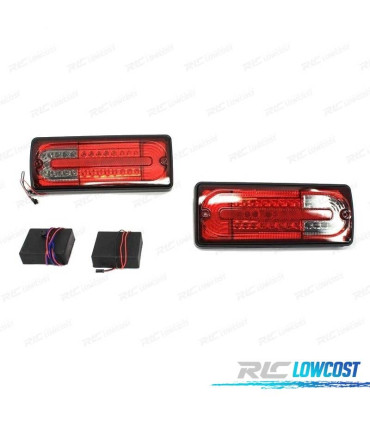 PILOTOS MERCEDES CLASE G W463 89-13 ROJO AHUMADO FULL LED LOOK AMG G55