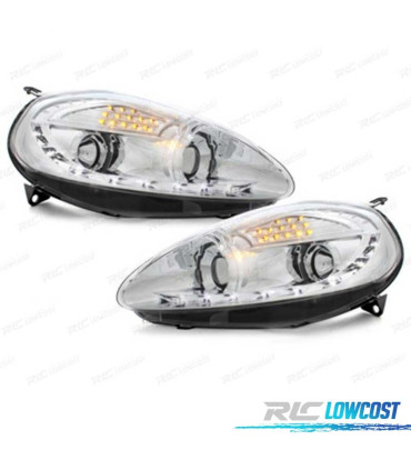 FAROS FIAT GRANDE PUNTO 05-08 LUZ DIURNA FONDO CROMO