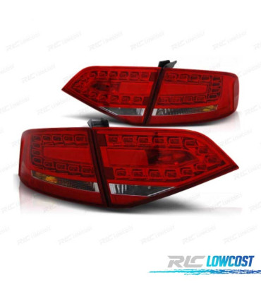 PILOTOS AUDI A4 B8 07-11 LED ROJO CROMO