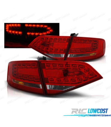 PILOTOS AUDI A4 B8 07-11 LED ROJO CROMO