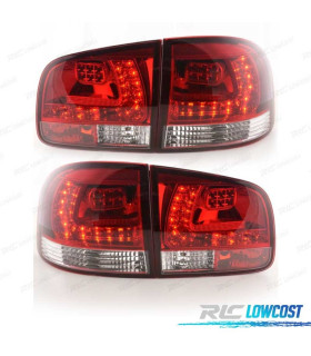 PILOTOS VOLKSWAGEN VW TOUAREG 02-10 LED ROJO CROMO