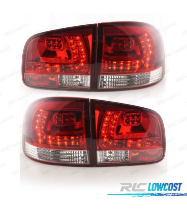 PILOTOS VOLKSWAGEN VW TOUAREG 02-10 LED ROJO CROMO
