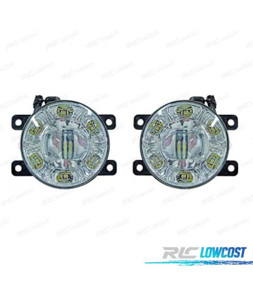 FAROS ANTINIEBLAS LED LUZ DIURNA FONDO CROMO