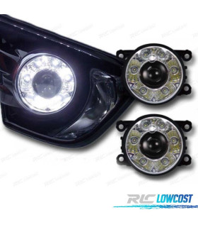 FAROS ANTINIEBLAS LED LUZ DIURNA FONDO CROMO