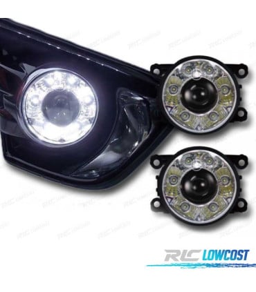 FAROS ANTINIEBLAS LED LUZ DIURNA FONDO CROMO