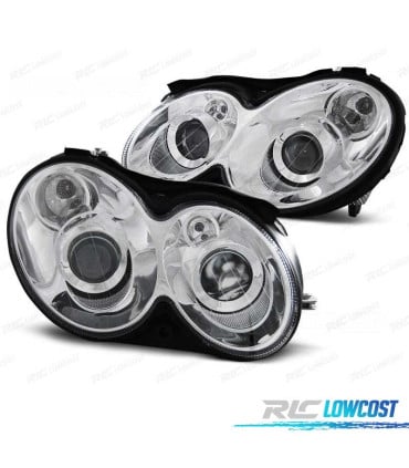 FAROS MERCEDES CLASE CLK W209 02-09 LUPA FONDO CROMO