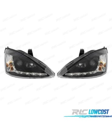FAROS FORD FOCUS 98-01 LUZ DIURNA FONDO NEGRO