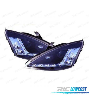 FAROS FORD FOCUS 98-01 LUZ DIURNA FONDO NEGRO