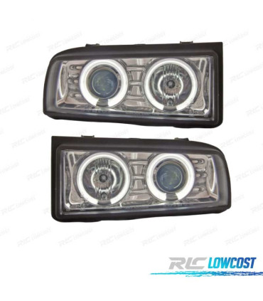 FAROS VOLKSWAGEN VW CORRADO 88-95 OJOS ANGEL CCFL FONDO CROMO