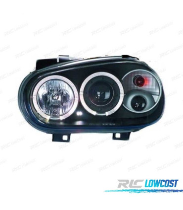 FAROS VOLKSWAGEN VW GOLF 4 CCFL OJOS ANGEL EYES FONDO NEGRO