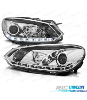 FAROS VOLKSWAGEN VW GOLF 6 08-12 DRL FONDO CROMO