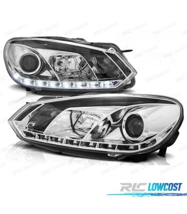 FAROS VOLKSWAGEN VW GOLF 6 08-12 DRL FONDO CROMO