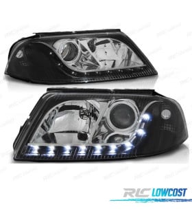FAROS VOLKSWAGEN VW PASSAT 3BG 00-05 LUZ DIURNA FONDO NEGRO CROMO