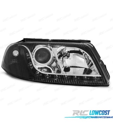 FAROS VOLKSWAGEN VW PASSAT 3BG 00-05 LUZ DIURNA FONDO NEGRO CROMO