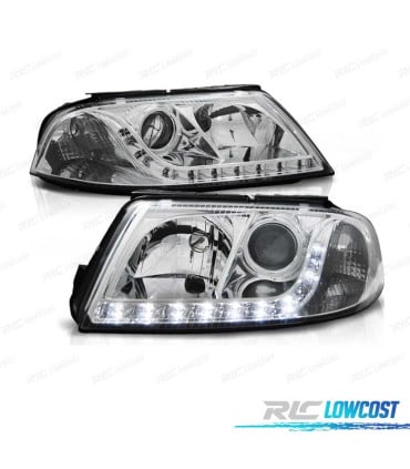 FAROS VOLKSWAGEN VW PASSAT 3BG 00-05 LUZ DIURNA FONDO CROMO