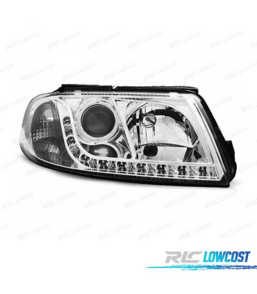 FAROS VOLKSWAGEN VW PASSAT 3BG 00-05 LUZ DIURNA FONDO CROMO