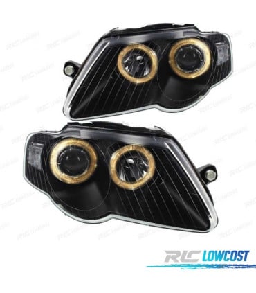 FAROS VOLKSWAGEN VW PASSAT 3C 05-10 OJOS ANGEL FONDO NEGRO