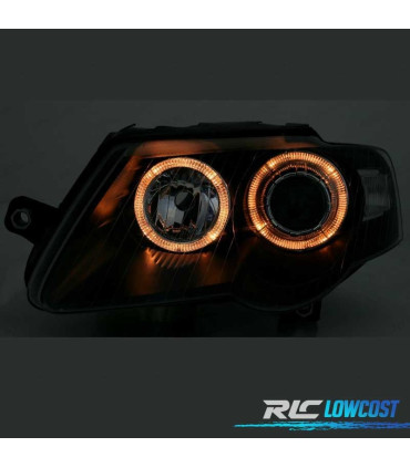 FAROS VOLKSWAGEN VW PASSAT 3C 05-10 OJOS ANGEL FONDO NEGRO