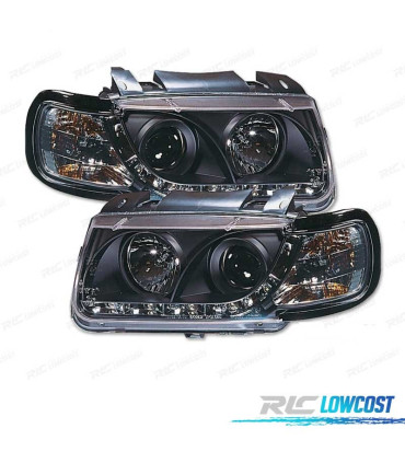 FAROS VOLKSWAGEN VW POLO 6N 94-99 LUZ DIURNA FONDO NEGRO