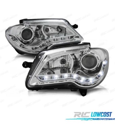 FAROS VOLKSWAGEN VW TOURAN 06-10 LUZ DIURNA FONDO CROMO