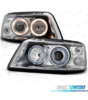 FAROS VOLKSWAGEN VW T5 03-09 OJOS ANGEL FONDO CROMO