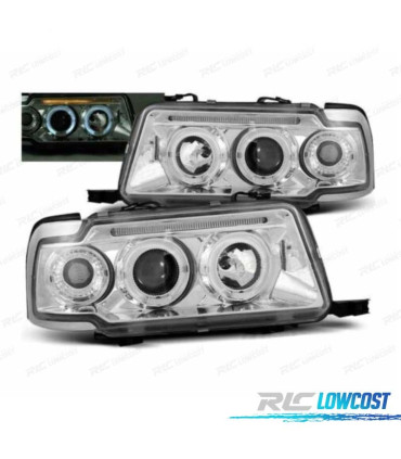 FAROS AUDI 80 91-94 OJOS ANGEL FONDO CROMO