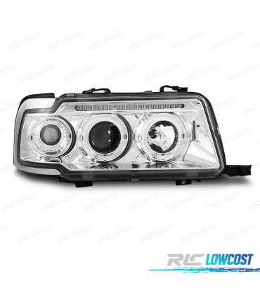 FAROS AUDI 80 91-94 OJOS ANGEL FONDO CROMO