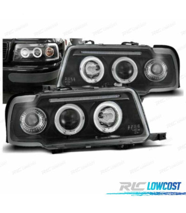 FAROS AUDI 80 91-94 OJOS ANGEL FONDO NEGRO