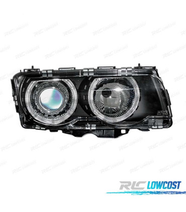 FAROS BMW E38 98-01 OJOS ANGEL HALOGENOS FONDO NEGRO