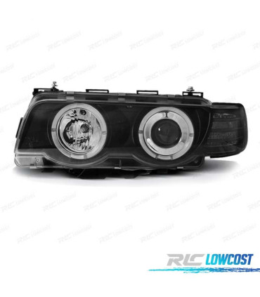 FAROS BMW SERIE 7 E38 98-01 OJOS ANGEL FONDO NEGRO