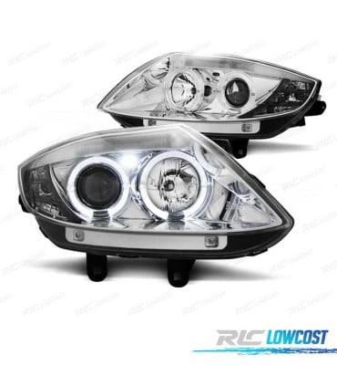 FAROS BMW Z4 E85 03-09 OJOS ANGEL FONDO CROMO