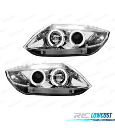 FAROS BMW Z4 E85 03-09 OJOS ANGEL CCFL FONDO CROMO
