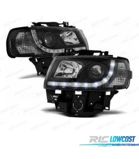 FAROS VOLKSWAGEN VW T4 CARAVELLE MULTIVAN 97-03 LUZ DIURNA FONDO NEGRO