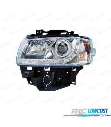 FAROS VOLKSWAGEN VW T4 CARAVELLE MULTIVAN 97-03 LUZ DIURNA FONDO CROMO
