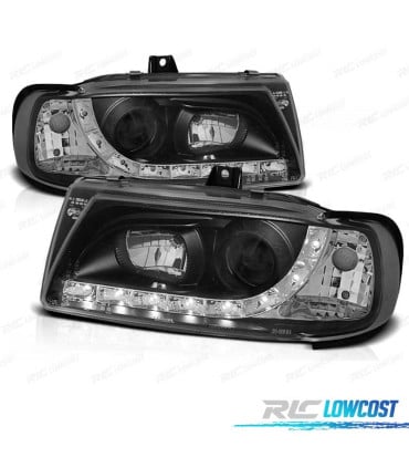 FAROS SEAT IBIZA CORDOBA 6K 93-99 LUZ DIURNA LED FONDO NEGRO