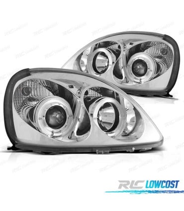 FAROS PARA TOYOTA YARIS 98-05 OJOS ANGEL FONDO CROMO
