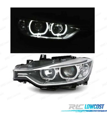 FAROS BMW F30 31 11-15 OJOS ANGEL LED FONDO NEGRO