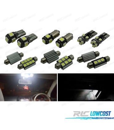KIT 12 BOMBILLAS LED INTERIOR PARA VOLKSWAGEN VW POLO MK4 9N 9N3 02-09