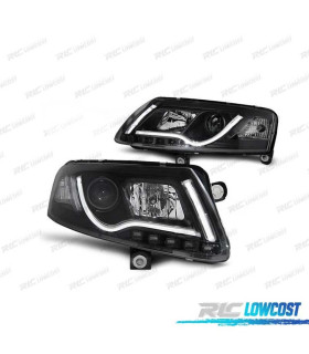 FAROS XENON AUDI A6 4F 04-08 LUZ DIURNA REAL TUBE LIGHT FONDO NEGRO