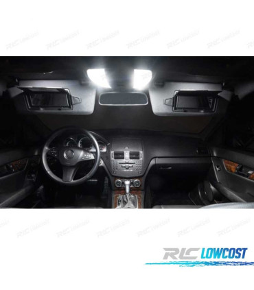 KIT 15 BOMBILLAS LED INTERIOR MERCEDES CLASE C S205 ESTATE WAGON C160 C180 C200 C220 C250 C300 C350 C400 C450 2